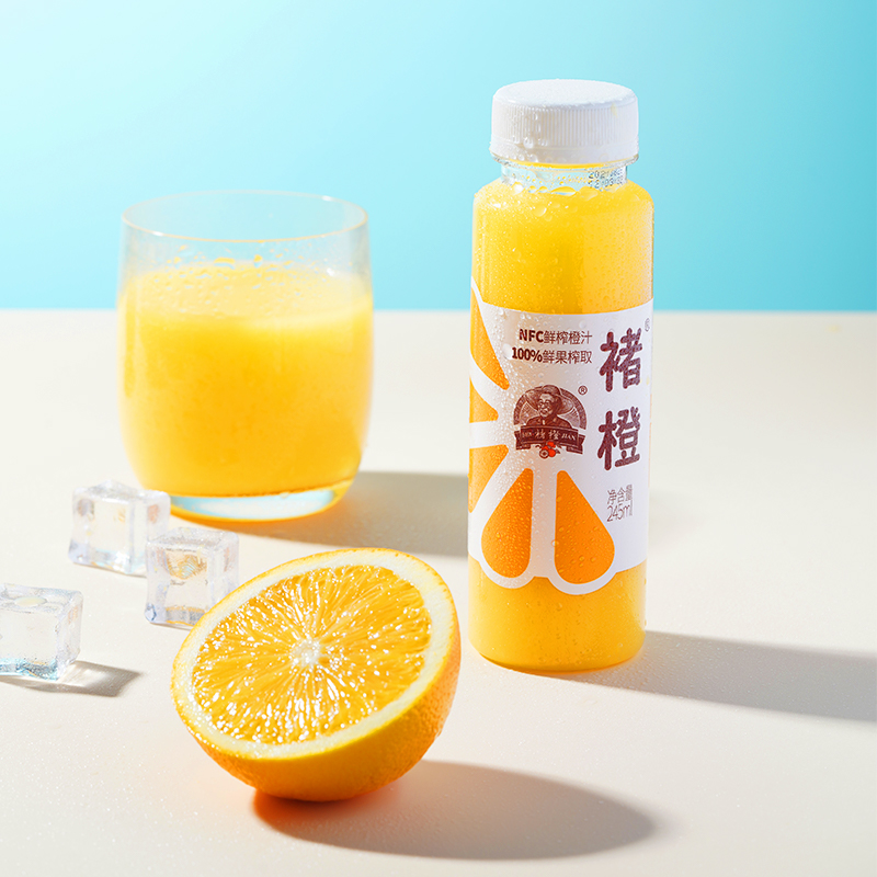 褚橙NFC果汁鲜榨橙汁非浓缩0添加饮料果蔬汁245ml*6瓶