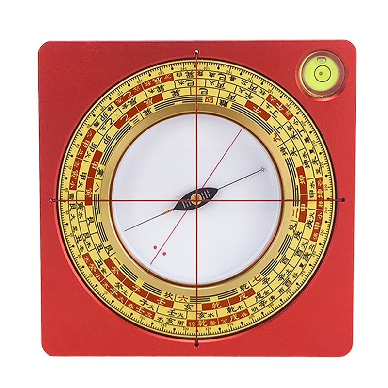 聚缘隆 专业强磁大天池罗盘高精度铝镁合金黄铜盘面随身携带三寸