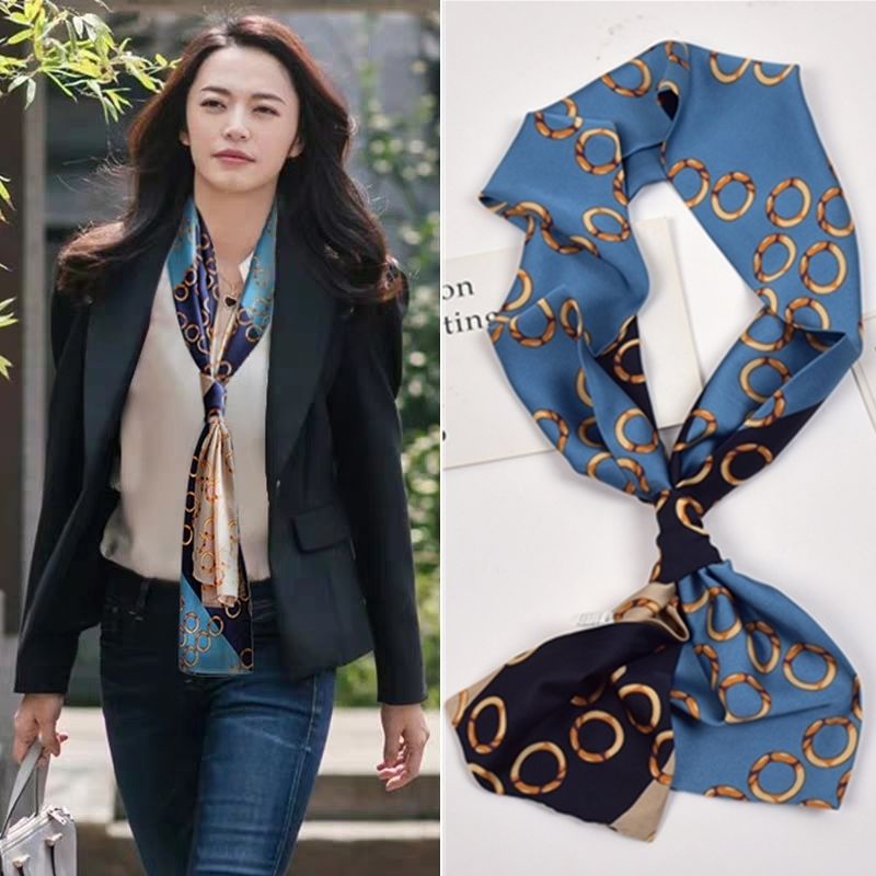 piruity 都挺好苏明玉姚晨同款小丝巾女细窄长款百搭丝巾装饰领巾四季