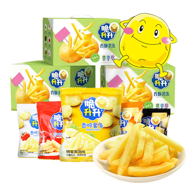 脆升升薯條禮盒480g（20g*24包）混合口味非膨化休閑零食大禮包小吃