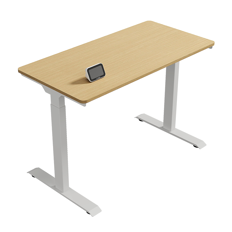 乐歌AI2智慧屏智能电动升降桌声控触控智能升降站立办公电脑台式桌居家升降桌灰胡桃木色1.4米桌