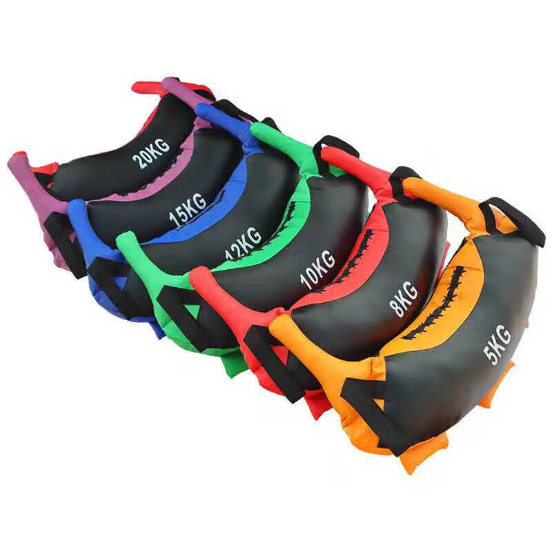 保加利亚牛角包健身器材摔跤沙包力量体能训练负重沙袋深蹲能量包 3kg 橙黑色皮革牛角包