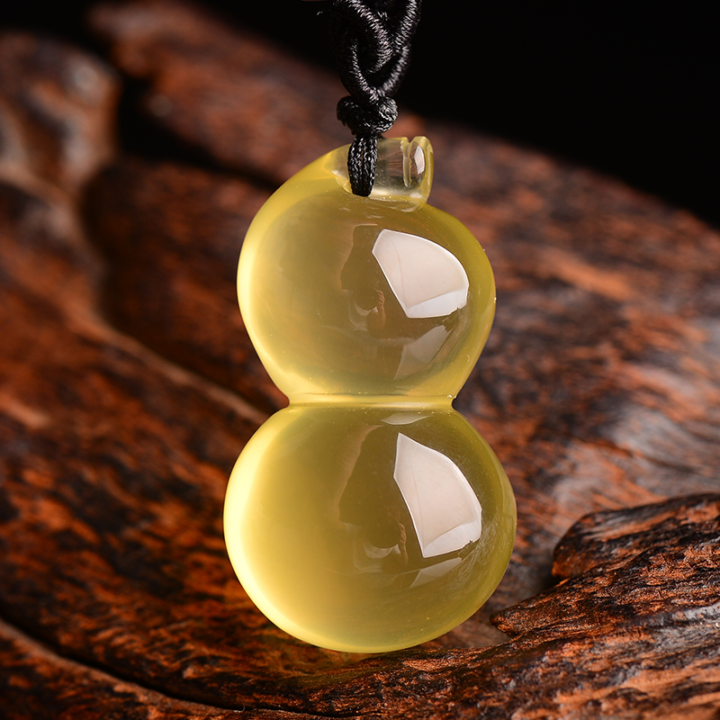 慈灵阁 黄水晶葫芦项链灵葫福禄水晶饰品毛衣链平安葫芦吊坠男女