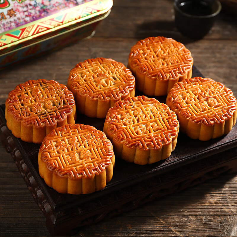 杏花楼嫦娥铁盒月饼礼盒800g中华老字号中秋月饼礼盒广式月饼