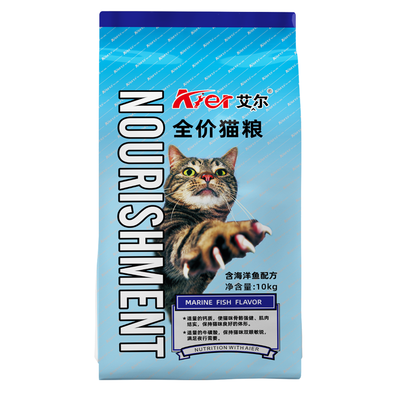 查询艾尔海洋鱼猫粮成猫幼猫通用鱼肉味20斤流浪猫救助10kg历史价格