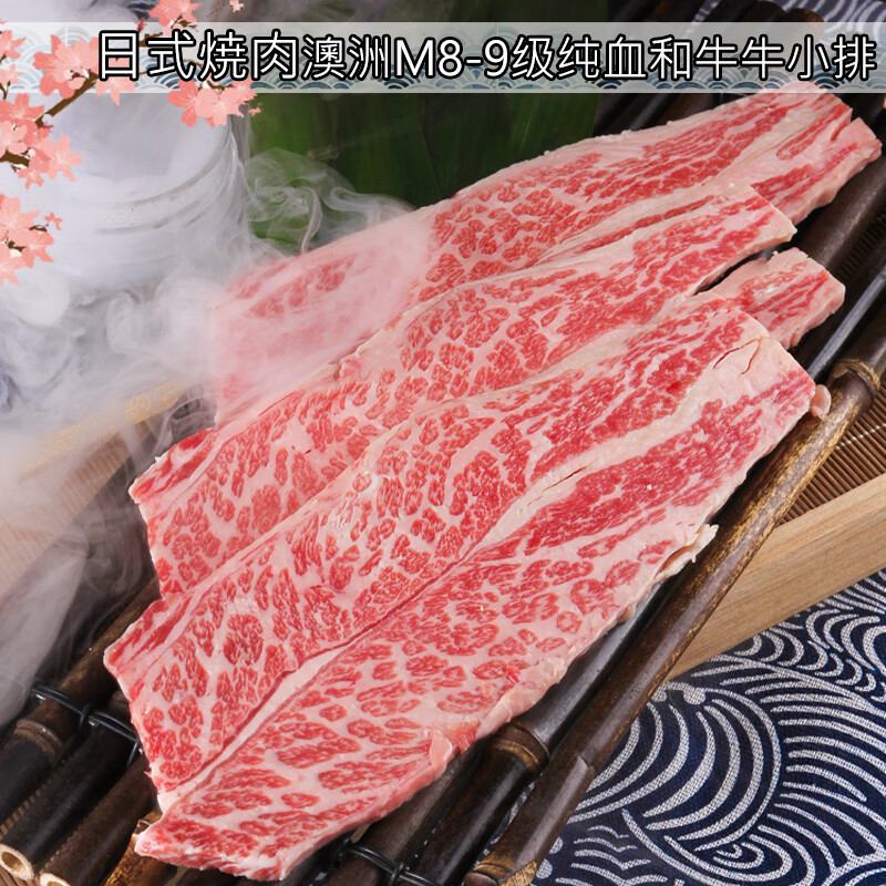 西帕克 澳洲进口纯血和牛m8-9级雪花牛小排烤肉部位500g烧烤牛肉 和牛