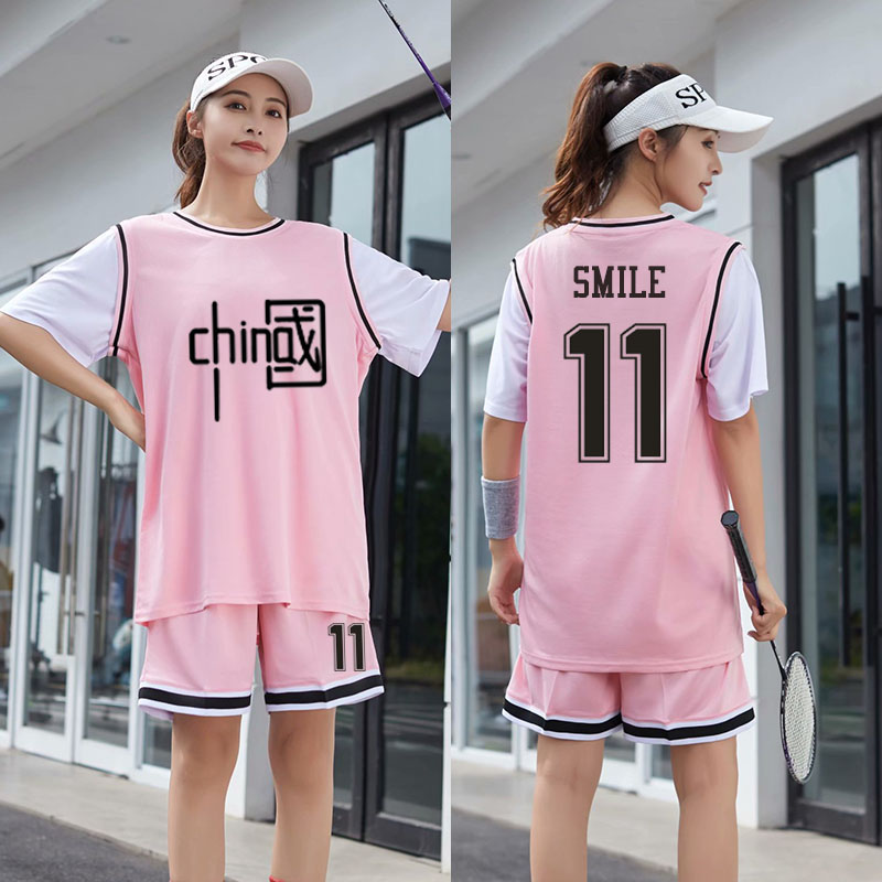 短袖假两件球服篮套装女生中国队11号男夏童装学生班服队服运动服球衣