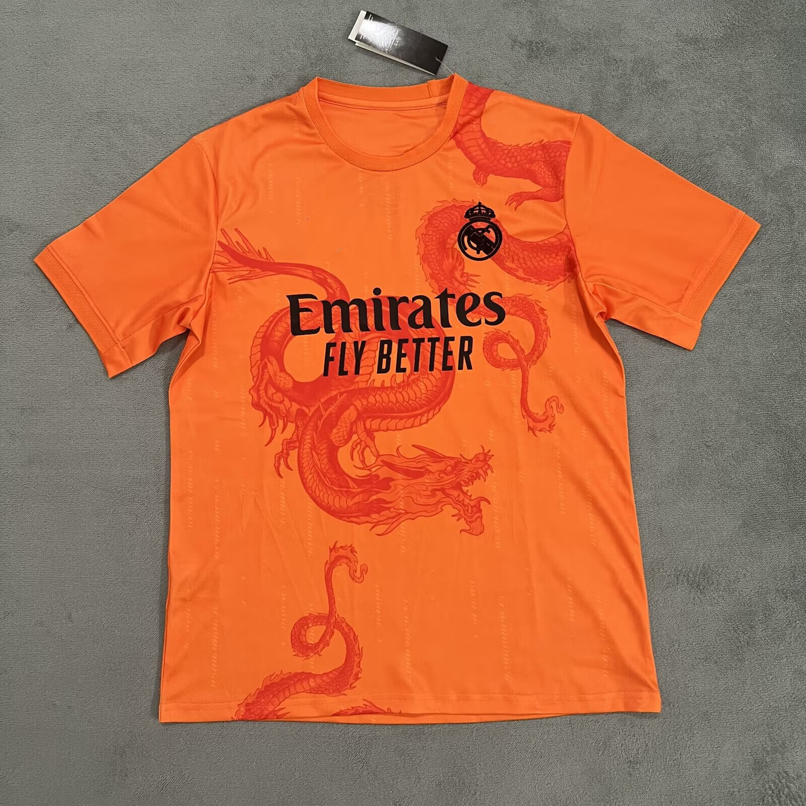 猴括赛2425赛季皇马龙年版球衣套装短袖足球服队服橙色 football