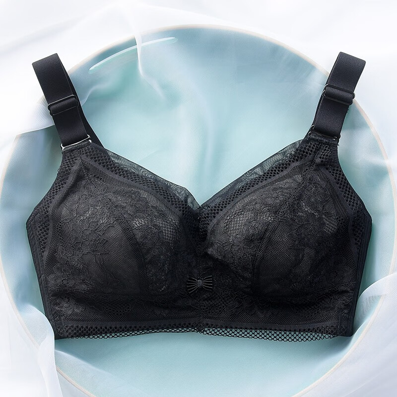 蒂妮芬文胸超薄款无钢圈全罩杯大胸显小收副乳胸罩大码调整型女士内衣