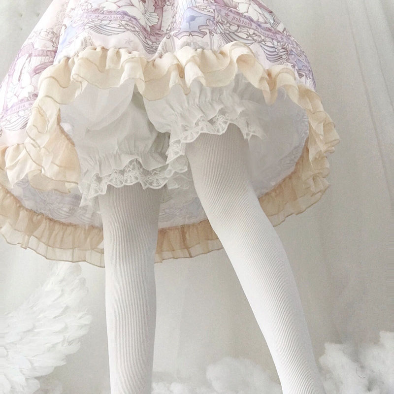 亚永凌洛丽塔安全裤甜美可爱日系打底裤ita灯笼裤南瓜长裤蓬蓬花苞裤