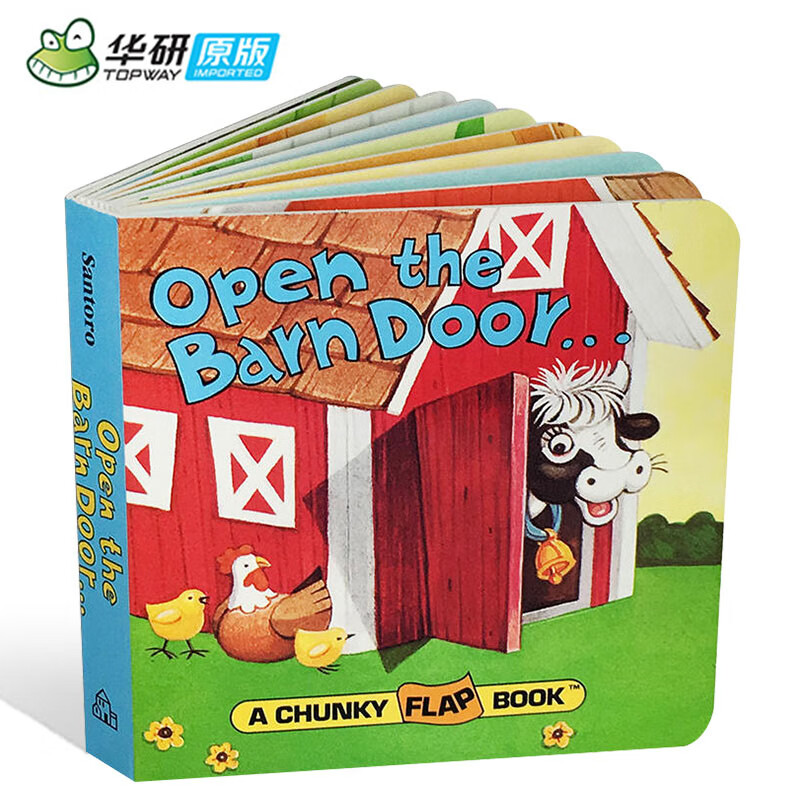 英文原版绘本 open the barn door find a cow 趣味翻翻书 英文版