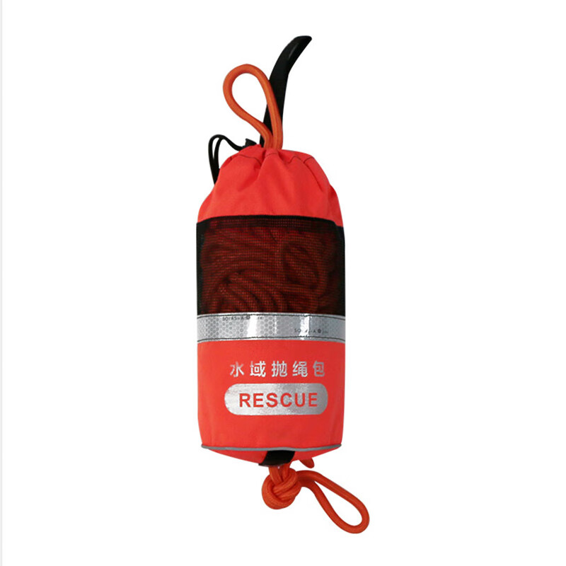 冠峰 腰包内装8毫米21橙色绳 荧光抛绳索包漂浮水面水域水上救生绳包