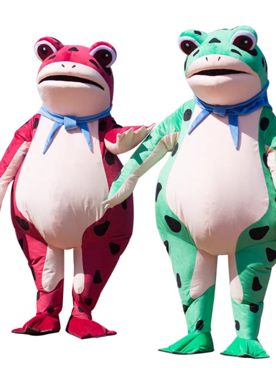 凯史网红青蛙套装小孩孤寡人偶服癞蛤蟆人穿定制摆摊卖崽充气演出服装