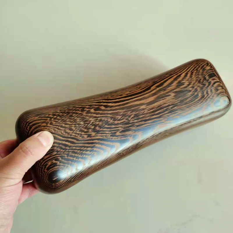 晶览木枕头颈椎枕实木睡枕硬枕头圆木枕红木颈枕枕头中老年用的枕头 鸡翅木实木方枕 单只 +布袋