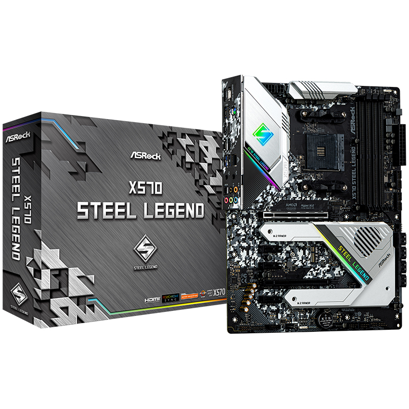 华擎（ASRock）X570 Steel Legend主板 支持 CPU 5900X/5800X/5600X/3700X（AMD X570/AM4 Socket）