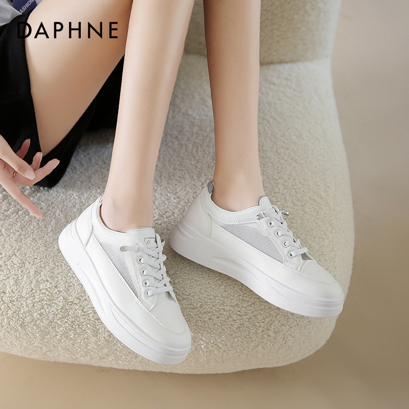 达芙妮（DAPHNE）小白鞋-网面款白灰色