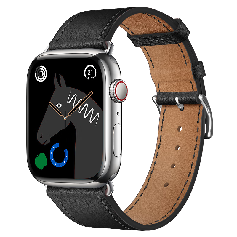 BHO苹果手表表带apple iwatch爱马仕表带适用ultra/s9/8/se 黑色