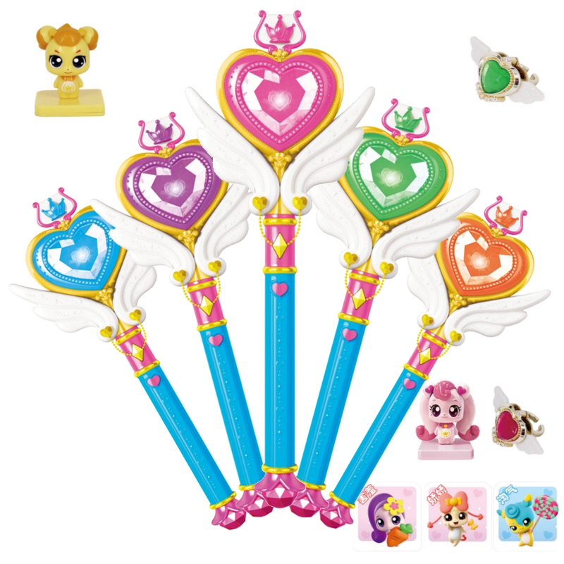 韩国进口奇妙萌可爱心魔法棒杖小女孩发光儿童公主巴啦变身器乐美玩具
