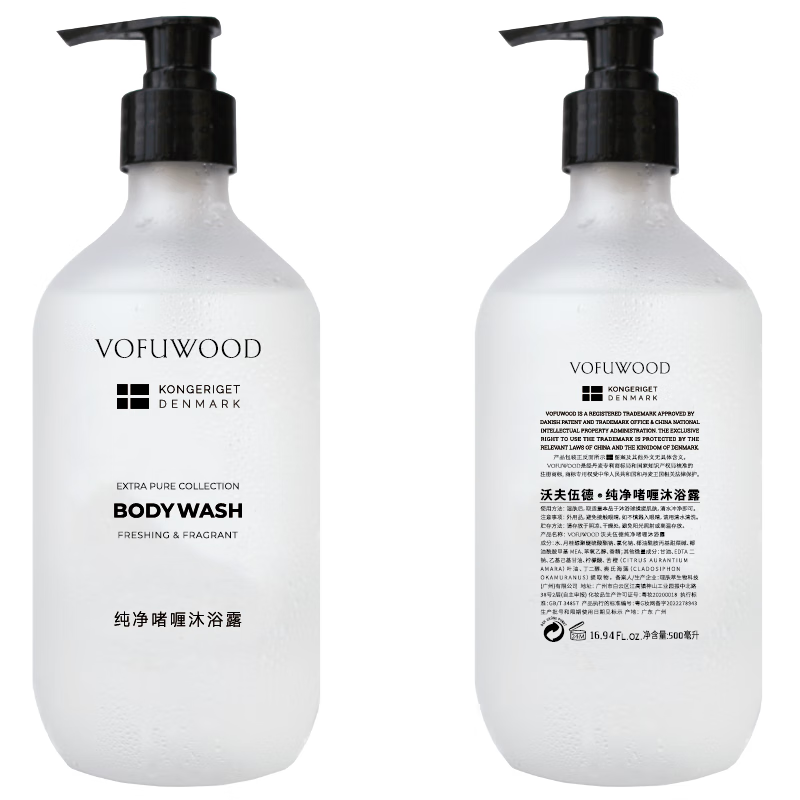 沃夫伍德（VOFUWOOD）洗发水沐浴露套装 水疗民宿酒店样板房间家用洗护液体洗剂二合一 500ml/纯净啫喱 沐浴露 (一瓶)