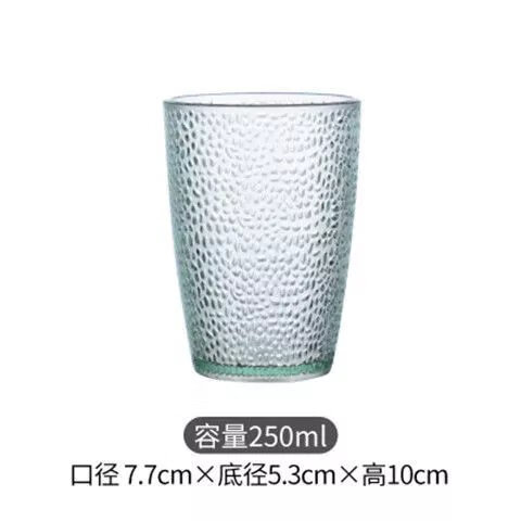 亞克力水杯彩色漱口杯果汁茶杯耐熱耐摔餐廳杯子透明塑料啤酒杯 珠點(diǎn)杯草綠色250