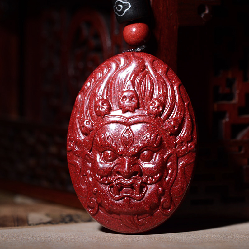 天然朱砂钟馗吊坠男随身挂件女本命年平安护身符项链