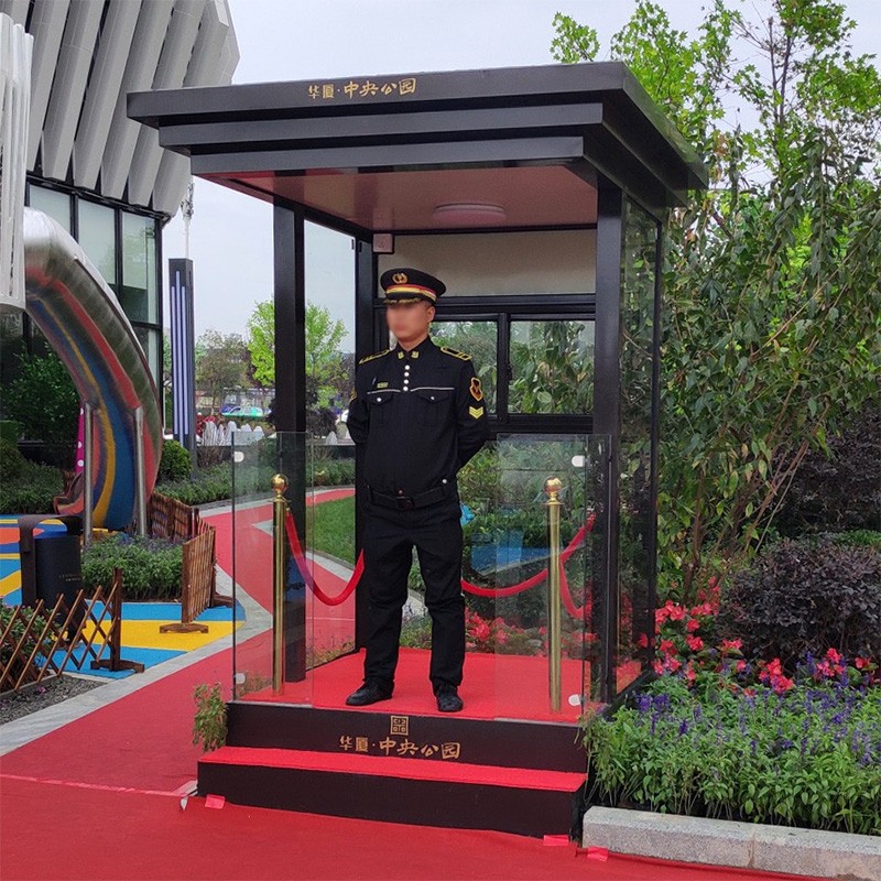 门卫岗亭保安亭 楼盘钢结构岗亭值班岗亭物业不锈钢岗亭 小区保安岗亭