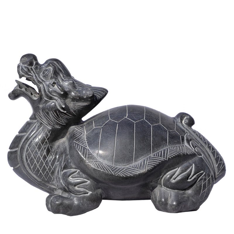 桌面茶宠摆件茶具配件八卦龙龟摆件石雕手把件神兽办公室青石小茶宠