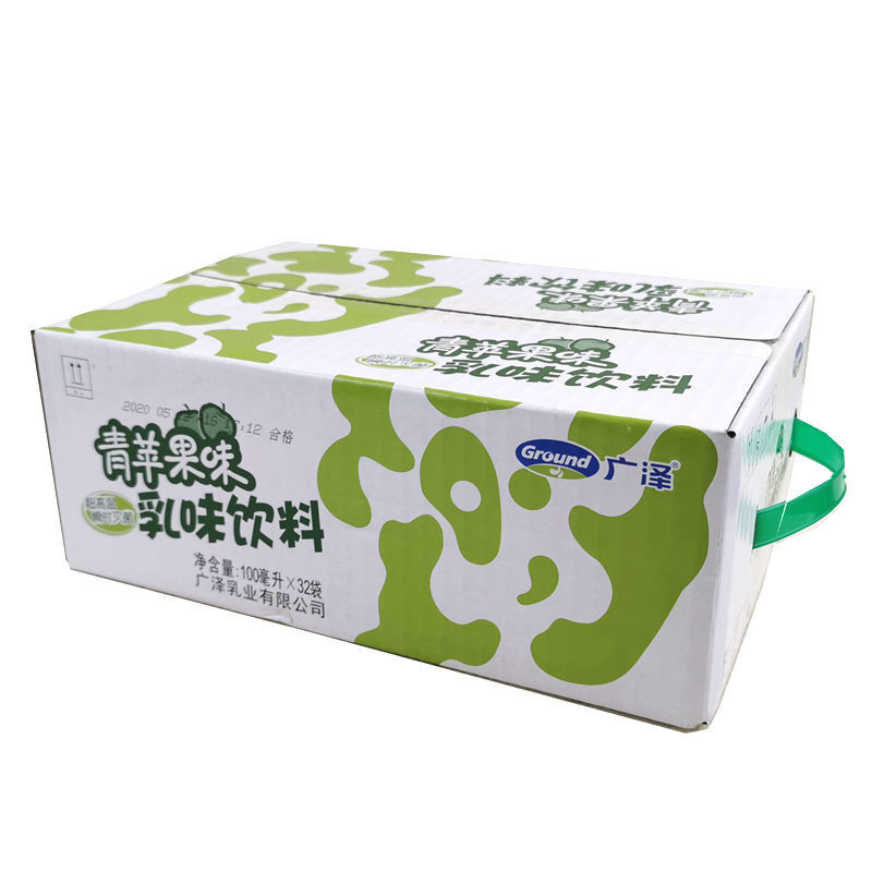 广泽风味水果味牛奶饮料 广泽苹果味牛奶味饮料东北特产广泽100ml*28