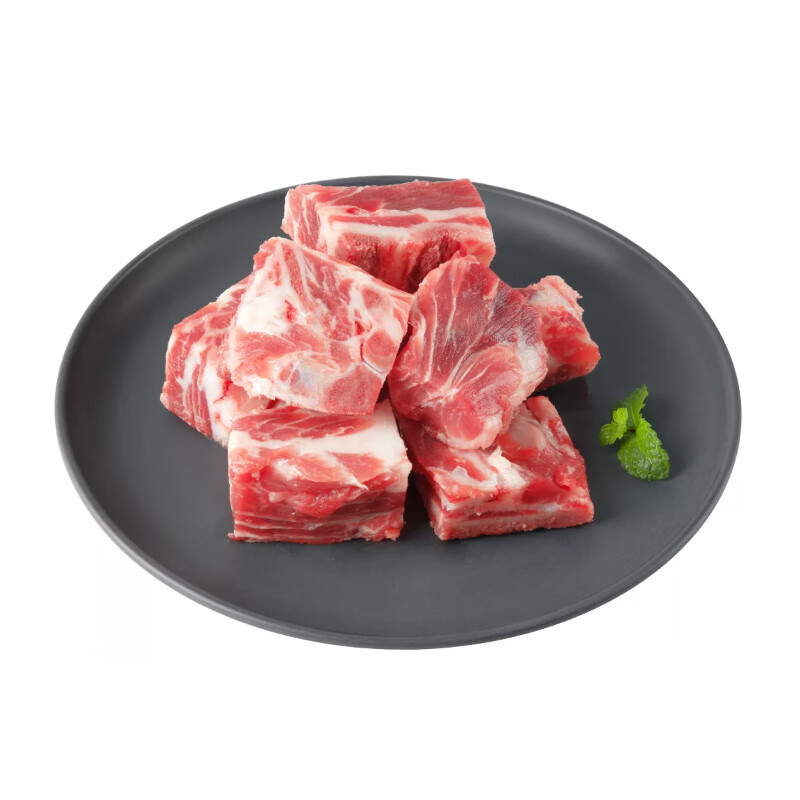 核酸检测 娱大厨进口猪肉生鲜 西班牙伊比利亚黑猪肉汤骨块 土猪黑猪排骨块煲汤食材 300g*4