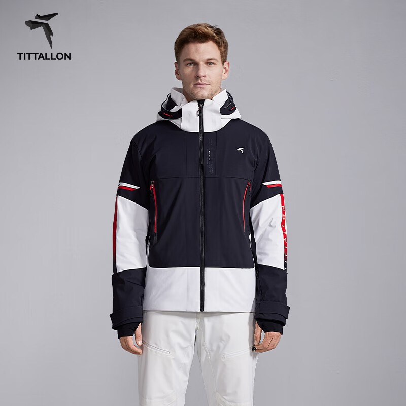 体拓(TITTALLON)【T系列】双板专业滑雪服男 四向弹力防风防水保暖透气滑雪外套 黑色上衣 M