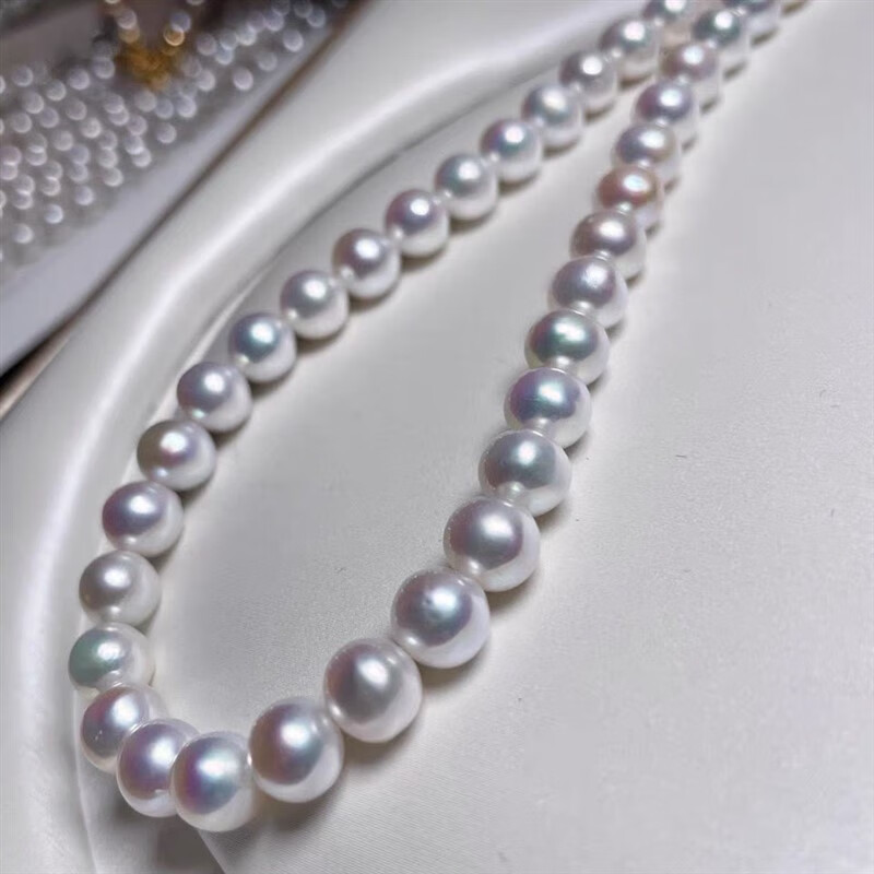 珠佩丽澳白珍珠项链极光淡水ak珍珠项链冷光澳白色akoya锁骨链女近圆