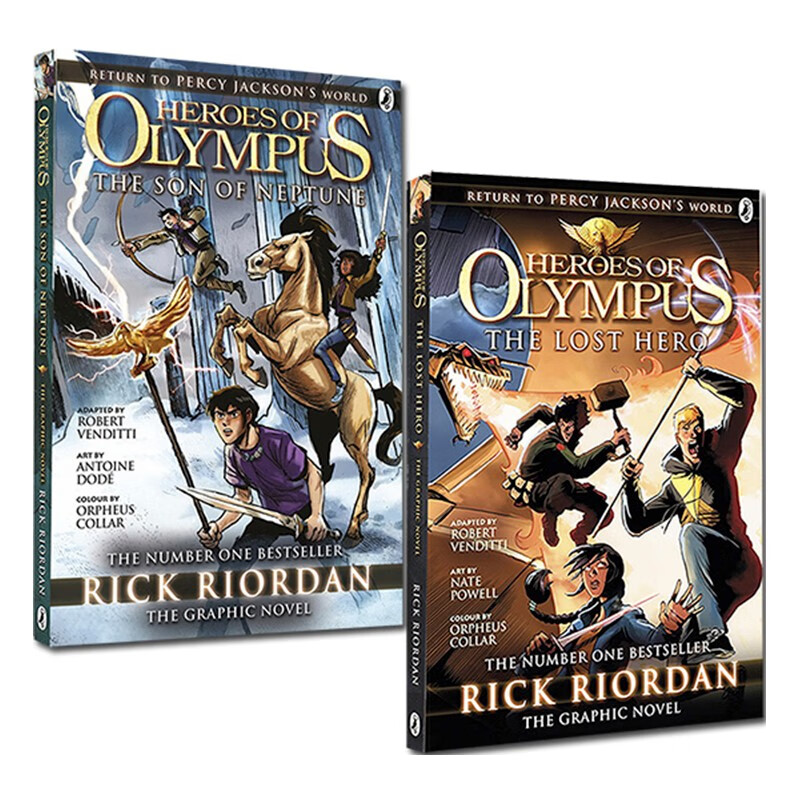 英文原版 波西杰克逊漫画版第二季 The Heroes of Olympus Graphic Novels 奥林匹斯英雄系列全彩漫画小说2册 Percy Jackson Novels 奥林匹斯英雄系列