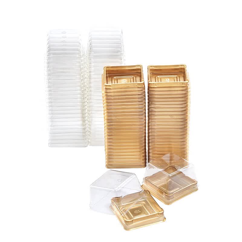 展艺50g月饼吸塑盒 包装盒托雪媚娘盒子带底托月饼材料(金色)50只装怎么样,好用不?