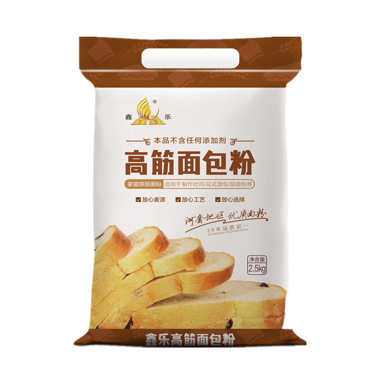 鑫乐高筋面包粉2.5kg【红小麦自然高筋】0添加蛋白质14.1g