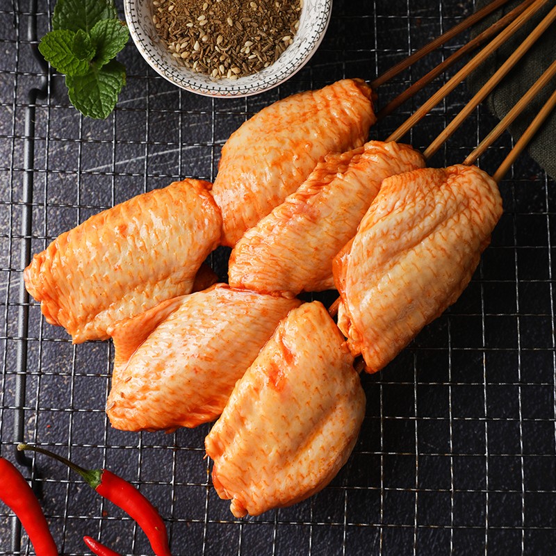 木屋烧烤 鸡翅烤翅户外半成品奥尔良 鸡翅中5串【辣】