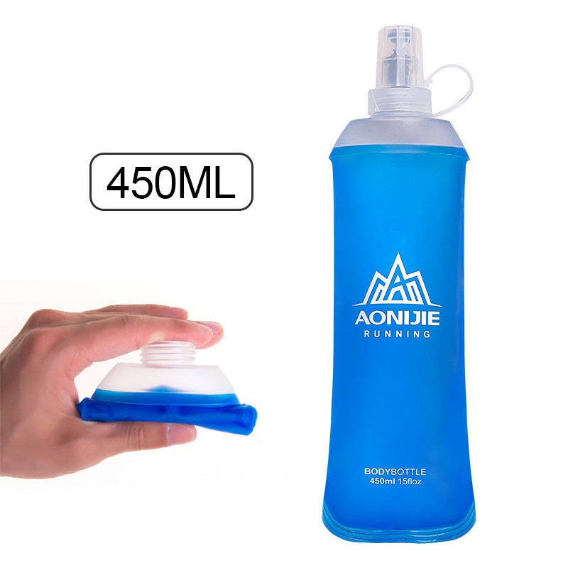 奥尼捷运动软水壶旅行可折叠软水袋便携硅胶水杯跑步壶健身水瓶 450ML