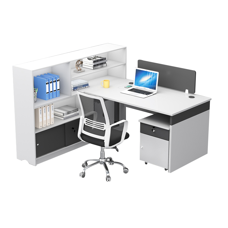 锡田 办公家具 高柜员工桌 财务办公桌简约现代职员办公桌椅组合双人4人工位办公桌子 搭配的椅子一把