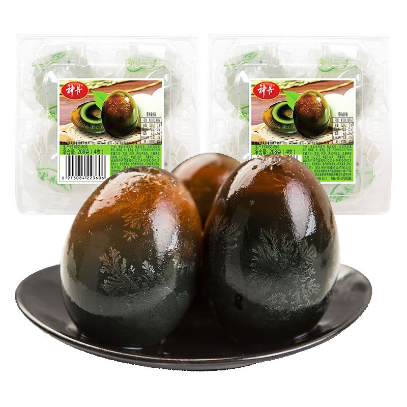神丹 松花鸭皮蛋 溏心砂芯皮蛋 无铅工艺 4枚 2盒
