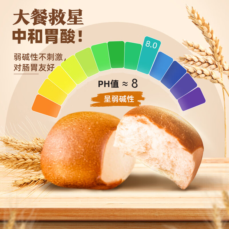 明祖碱水面包球早餐健身代餐0蔗糖低脂饱腹休闲山姆零食整箱 牛奶味（无馅料）400g