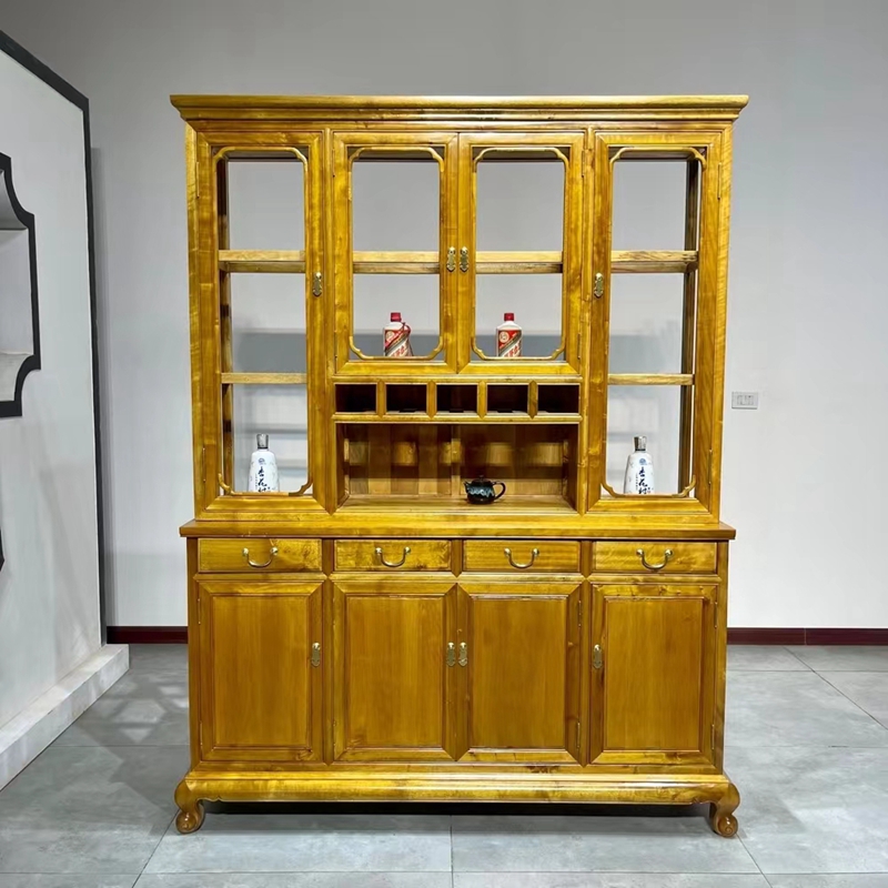 温朵金丝楠木小叶桢楠酒柜古典中式酒柜高端大气