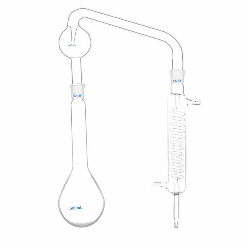 boliyiqi 玻璃蒸馏装置凯氏蒸馏器磨口冷凝管玻璃仪器 500ml装置整套