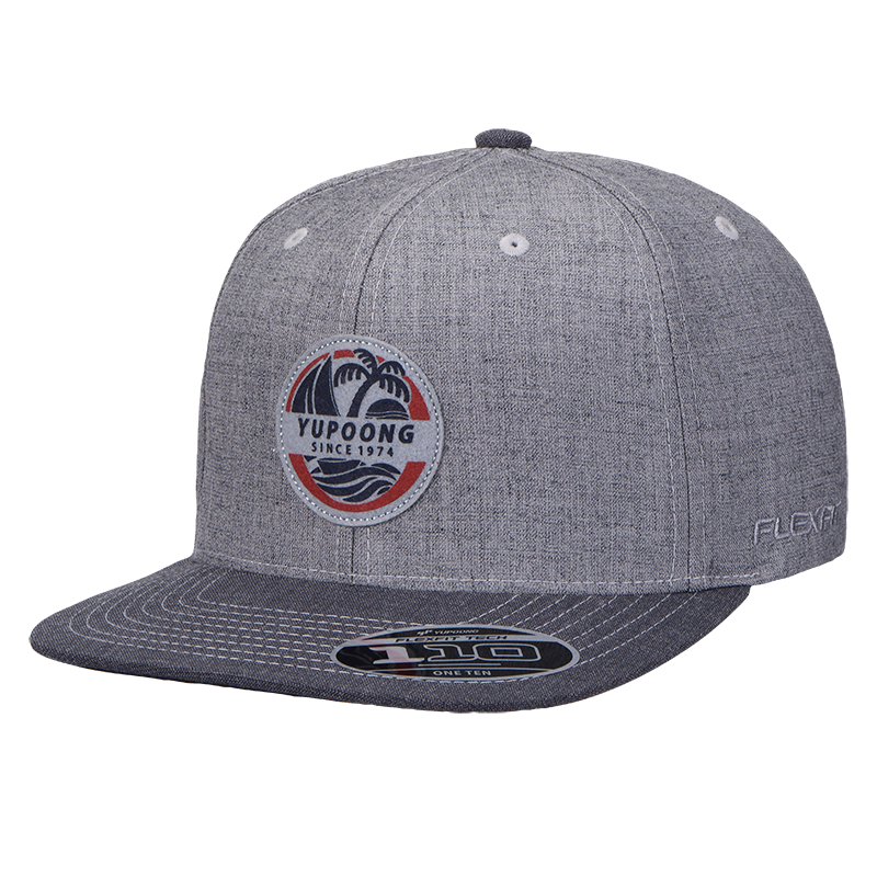 FLEXFIT平檐硬顶棒球帽潮牌嘻哈平沿鸭舌帽男士运动帽子美式帽四季通用 灰色