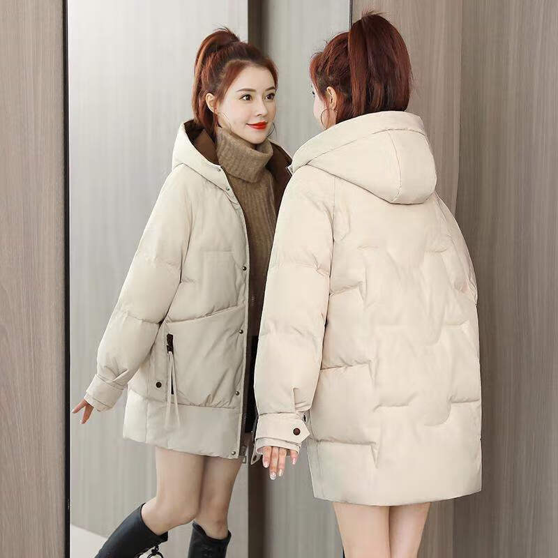 逗菁女生棉袄中长款学生面包服棉服少女高中生初中生冬季穿的休闲加厚