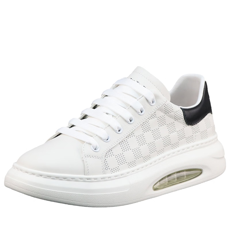 柏司德黎麦昆小白鞋男夏季薄款真皮运动鞋2023新款厚底轻便减震休闲