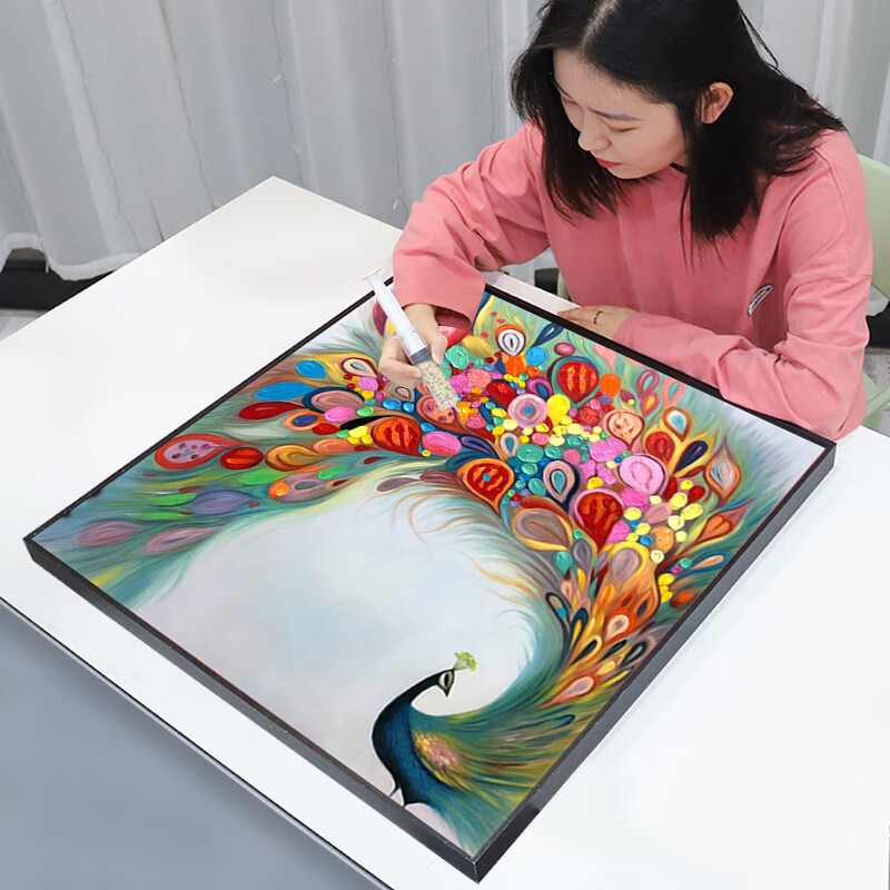 画满钻玄关手工diy贴钻客厅客厅带框水晶钻石 满钻【50*50cm】 半成品