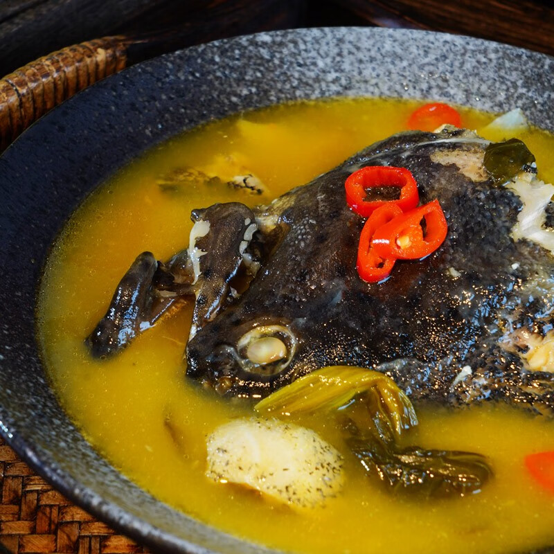 尚淘酸辣石斑鱼头汤800g/盒 石斑鱼 加热即食鱼头汤 海鲜预制菜方便菜