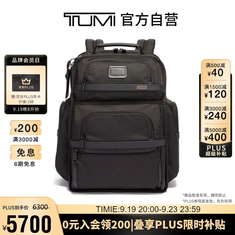 途明（TUMI）TUMI ALPHA系列男士商务旅行高端时尚双肩包 02603580D3 黑色 