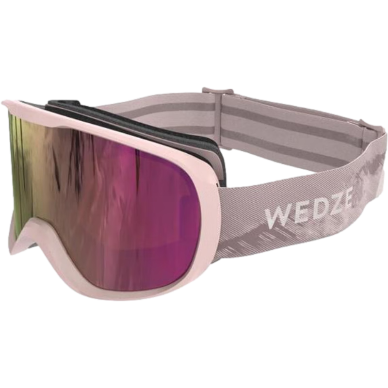 迪卡侬滑雪防雾近视眼镜防护装备成人护目镜WEDZE粉色S头围<55cm4785989