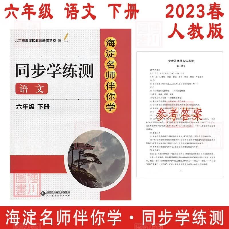现货2023春海淀名师伴你学同步学练测 小学语文 6年级六年级下册六下 人教版 北京海淀小学同步辅导练习册