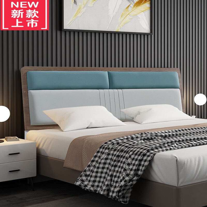床头板软包简约现代经济型卧室欧式双人床头轻奢极简床靠背板 146款 2